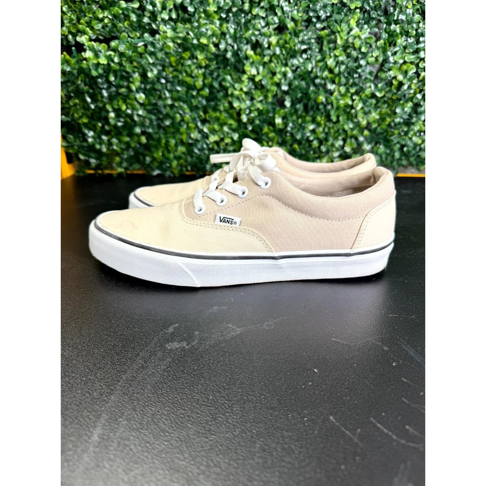 Vans Doheny Womens US 9 Skate Shoes Beige White Canvas Lace Up Low Top Sneakers